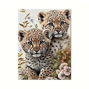 Schöne Gepardenjungen - Leinwand Kunst Poster Druck - ungerahmt - 12"x16" - Neu - Bild 1 von 6