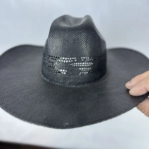 Twister Youth Black Straw Cowboy Hat Medium Pre Owned - Picture 1 of 4