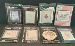 Vintage 8 versiegelte Kreuzstich-Sets Janlynn Sonnenuntergang Bucilla Elsa Williams & mehr - Bild 1 von 10