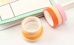6 Washi Tape Set Solid Colour Adhesive Tape DIY Scrapbooking Craft Sticker Label - Picture 1 of 7