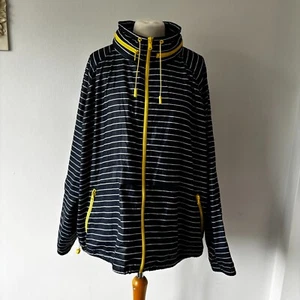 Next Navy Blue White Striped Packable Mac Pack a Mac Jacket Coat Size 18 VGC - Picture 1 of 12