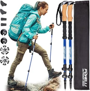 Carbon Fiber Trekking Poles–Lightweight Collapsible&Shock-Absorbent Hiking Poles - Picture 1 of 9