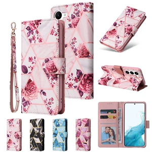 For Samsung S24 S23 S22 S21 S20 FE A13 A25 Leather Case Purse Wallet Phone Cover - Picture 1 of 34