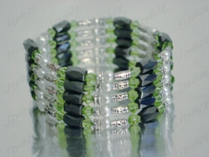 Magnet Halskette Armband Grün Kristall 36" Aqua Fußkettchen Halsband Geschenktüte - Bild 1 von 4