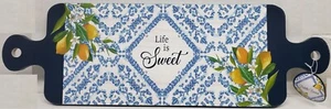 Paletta rettangolare in legno, tagliere con manici, 7,5"x24", LIMONI, LA VITA È DOLCE - Foto 1 di 12