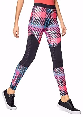 Leggings elásticos activos de malla HUE U17536 Multi Moto con cremallera en el tobillo - Precio de venta sugerido por el fabricante $44 Foto 1 de 4