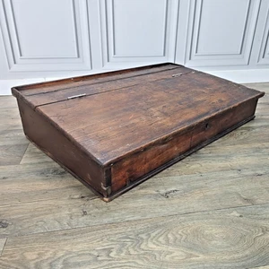 Antiker viktorianischer Schreibschräge Schreibtisch Tisch Rednerpult Schreibwaren Box - Massivholz - Bild 1 von 24