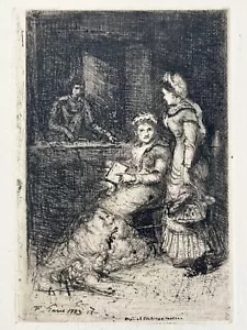 Etching Cardeuse de Matelas, Paris,Percy Thomas RE 1883 Monogrammed, Blind Stamp - Picture 1 of 19