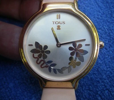 Women's TOUS Quartz 8003905 Rose Gold Stainless w/FLOWERS Dial-Pink Leather Band - Image 1 of 4