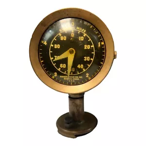 Supporto Misuratore Nautico Vintage Fisher-Pierce Co Ottone Montato - Foto 1 di 9