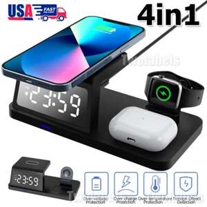4in1 Fast Wireless Charger Station Dock For Apple Watch iPhone 12-16 13 Pro Max - Picture 1 of 12