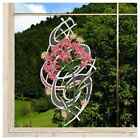 Fensterbild Allium rosa Plauener Spitze Blume Stickerei Blte modern 33x17 cm