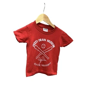 Vintage 80s Kids 6-8 Dizzy Dean T-Shirt Jackson Mississippi Boys Baseball - Picture 1 of 3