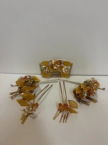 Japón kanzashi accesorios para el cabello manualidades pin y adornos para el cabello Kushi conjunto SENSU - Imagen 1 de 19