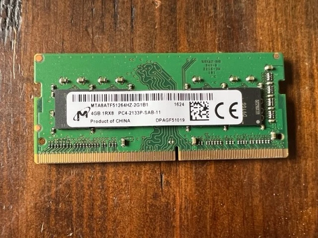 USED Micron MTA8ATF51264HZ-2G1B1 4 GB (1x4GB) PC4-2133P Laptop Memory Ram 1Rx8 - Image 1 of 1