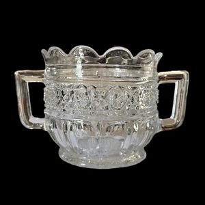 Cuchara de vidrio prensado victoriana Bryce Higbee patrón ""Gala"" alrededor de 1900 - Imagen 1 de 1