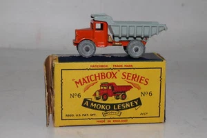 MATCHBOX LESNEY #6A QUARRY DUMP TRUCK, METAL WHEELS, EXCELLENT, BOXED - Picture 1 of 12