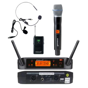 Wireless UHF Microphone Handheld Headset Lavalier Body-pack Karaoke Microphone - Picture 1 of 12