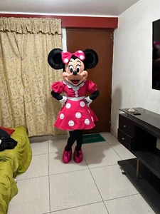 MInnie Mouse Fiberglass head Pink Dress mascot costume party Event Halloween - Picture 1 of 3