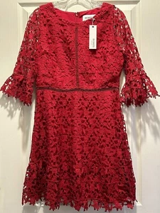 Neu BB Dakota Nordstrom Spitzenkleid Größe 8 rot Neu mit Etikett unverbindliche Preisempfehlung des Herstellers Abschlussball Hochzeit $ 119 - Bild 1 von 6