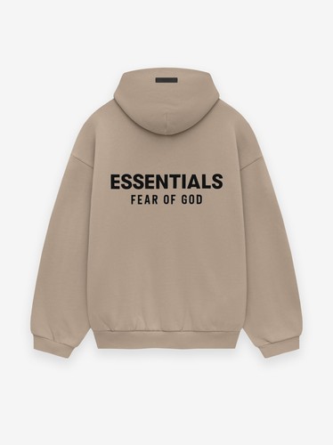 Felpa con cappuccio Fear of God Essentials Desert Sand Brown FW24 nuova autentica spedizione ASAP
