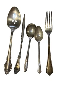 Konvolut 5 Vintage Löffel Gabel Messer versilbert - Bild 1 von 14