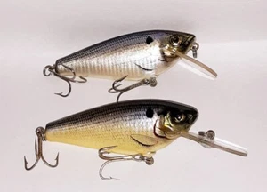 2 - Vintage Original BAGLEY'S 3" Small Fry Shads- 1 Deep, 1 Shallow - NEW No Box - Picture 1 of 1
