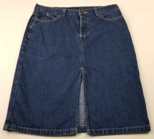 Tommy Jeans Denim Skirt Women’s Junior’s 5 Blue Button Fly Pockets Knee Length - Picture 1 of 12