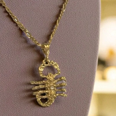 "Cadena de eslabones Fígaro escorpión para hombre - 20"" zodiaco moda hip hop joyería" Foto 1 de 3