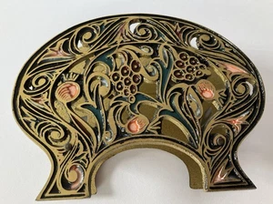 ANTIKER Jugendstil Gusseisen & Emaille Buchstaben/Serviettenhalter. 4” X 5.25”  - Bild 1 von 10