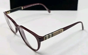 BURBERRY B2172 3403 Brille Dunkelrot Cranberry Kariert 52 16 140 NUR GESTELL  - Bild 1 von 9