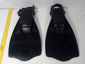 Scuba Pro Jet Fins Scubapro Diving Fins Black Adjustable Strap Made in USA - Picture 1 of 8