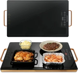 Glass Top Full Surface Electric Warming Tray 20"X14" w/Adjustable Temp & Timer - Picture 1 of 10
