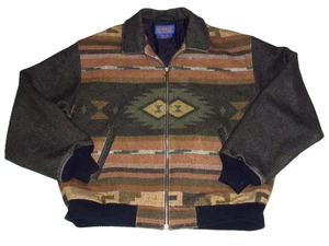 Pendleton Mens XL Aztec Southwest High Grade Wool Blend Bomber Jacket Western - Picture 1 of 5