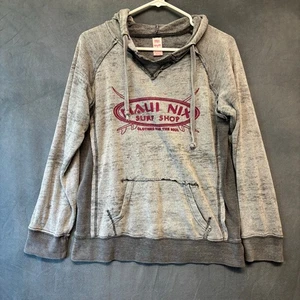 MV Sport Maui Nix Gray Hoodie Sweatshirt Womens M Surf Shop Pullover Beachy thin - Picture 1 of 8