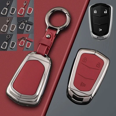 Zinc Alloy Leather Car Key Case Cover For Cadillac XT5 CT6 XTS VT6 ATS CTS SRX - Image 1 of 4