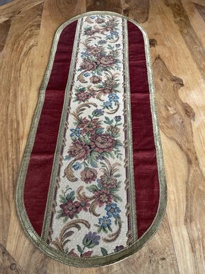 ancien chemin de table / tapisserie/velours/ganse or : 78 X 30cm  ( L 66) - Photo 1/4