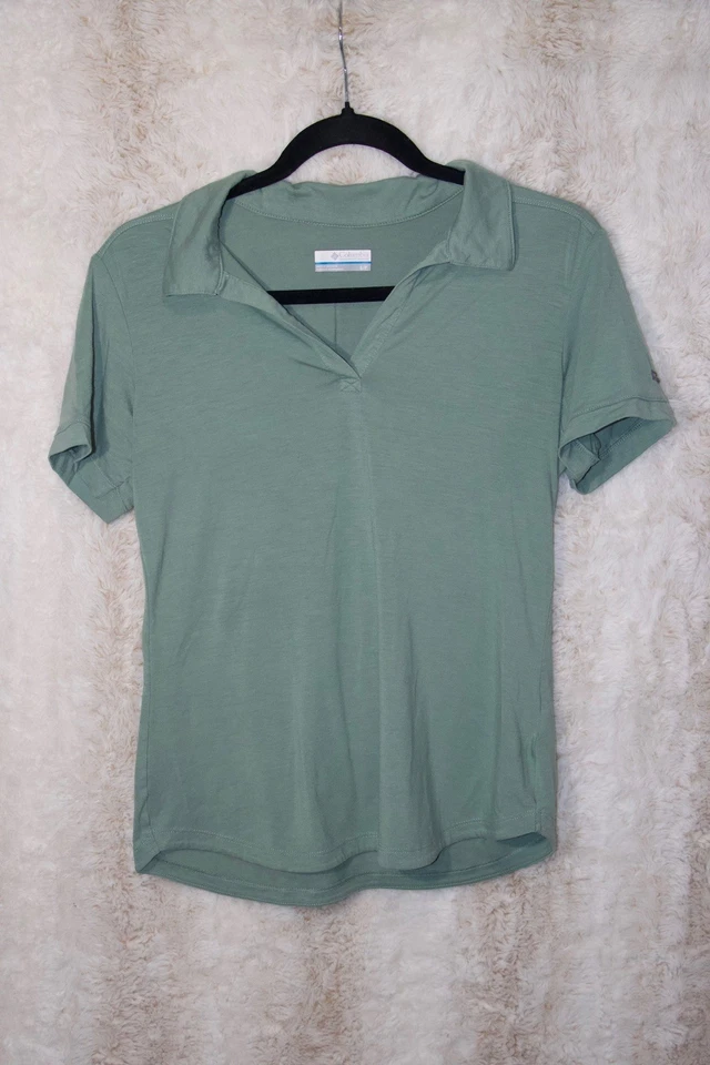 COLUMBIA Womens Polo Shirt Small Green Polyester - Image 1 of 4