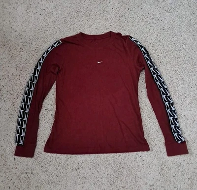 The Nike Tee, Size Small, Long Sleeve, Burgundy 100% Cotton Casual Shirt - Image 1 of 4