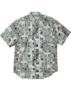 HUNTER Mens Abstract Pattern Short Sleeve Shirt Medium Blue Polyester CA26 - Picture 1 of 3