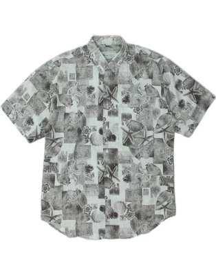 HUNTER Mens Abstract Pattern Short Sleeve Shirt Medium Blue Polyester CA26 - Image 1 of 3