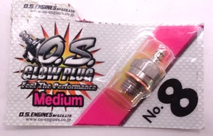 O.S No.8 Medium 2 STROKE ENGINE GLOW PLUG NEW ON THE CARD UNUSED - Picture 1 of 1