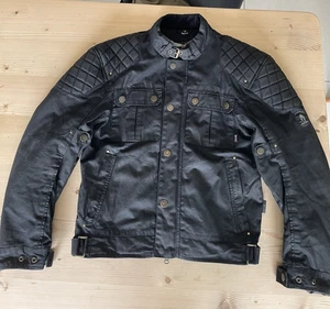 Richa Scrambler Wax Cotton Motorcycle Motorbike Jacket Black Medium - Picture 1 of 12
