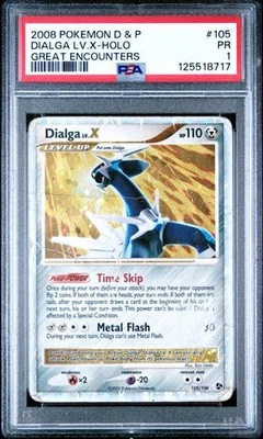 PSA 1 NM - MINT - DIALGA LV. X # 105 - 2008 Pokemon D & P Great Encounters Holo - Image 1 of 2