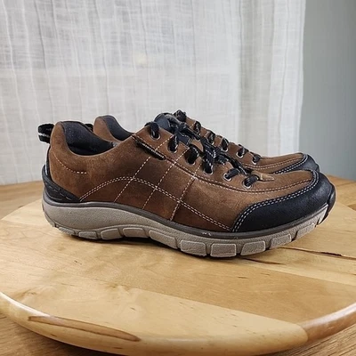 Zapatos para caminar Clarks Wave para mujer talla 7,5 cuero marrón impermeables LEER Foto 1 de 4