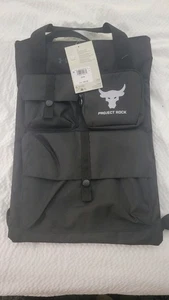 Under Armour x Project Rock Gym Sack Backpack Bag Black  1381925 001 New - Picture 1 of 4