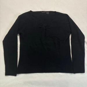 Darjoni Pullover Damen L schwarz 100% Kaschmir klassisch elegant vorne zum Binden - Bild 1 von 6
