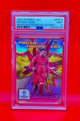 2024-25 Topps Finest  Michael Olise Prized Footballers Fusion Red & Yellow PSA9 - Image 1 of 2