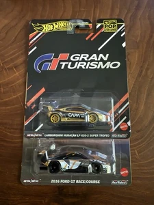 Hot Wheels Pop Culture Premium Lamborghini Huracan & 2016 Ford GT Race Lot of 2 - Picture 1 of 3