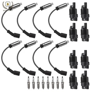 Round Ignition Coil & Spark+Wire for Chevy Silverado 1500 GMC Sierra Yukon UF742 - Picture 1 of 8